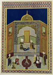 Kadi Pere-au-pet under the dome, illustration for The Arabian Nights, 1895