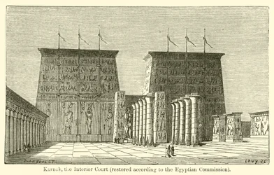 Karnak, the Interior Court, restored according to the Egyptian Commission