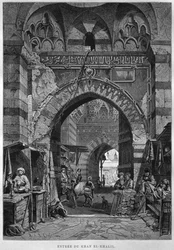 Khan El-Khalil entry, from LEgypte by Georg Moritz Ebers, 1881