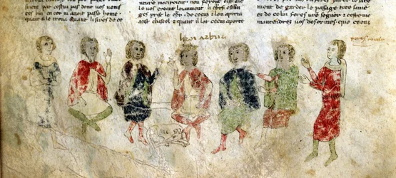 King Arthur and the Knights. 13th century French manuscript. Bibl. Marciana, Venice