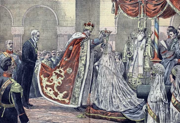 King Ferdinand I of Romania Crowning His Queen