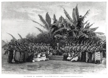 King Toffa (r.1874-1908) and his Court, Dahomey, 1892