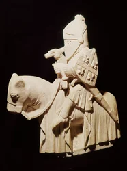 Knight in armour on his horse