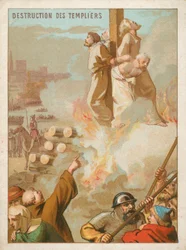 Knights Templars being burned at the stake in France