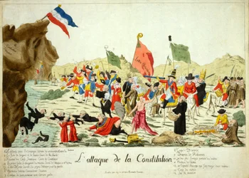 The Attack on the Constitution, pub. 1792 (hand-coloured engraving)