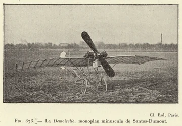 The Young Lady, Tiny Monoplane by Santos-Dumont (engraving)