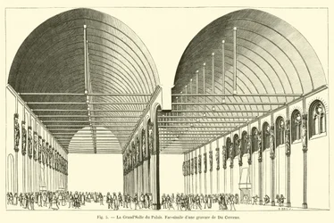 The Great Hall of the Palace, Facsimile of an engraving by Du Cerceau