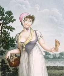 La Marchande de Plaisirs, Engraved by Pomel