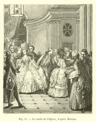 Exit of the Opera, After Moreau