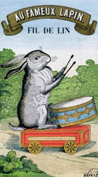 Label for Au Fameux Lapin brand of linen thread