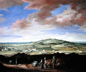 Landscape with a town on a hill