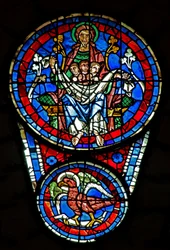 Last Judgement: The Bosom of Abraham with 3 Souls; St John