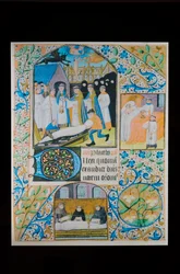 Last Rites - Office of the Dead - Funeral, parchment page from a Book of Hours, Northern France, around 1480