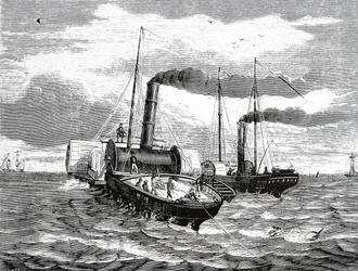 Laying the first submarine cable