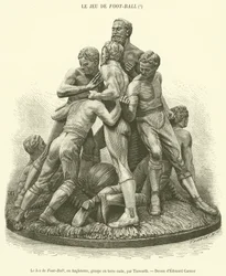The Game of Football, in England, Group in Terracotta (engraving)