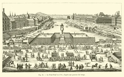 The Pont-Neuf in 1702, after an engraving of the time