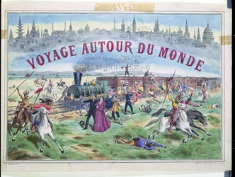 Le Voyage Autour du Monde, cover of a box for a game based on Around the World in 80 Days by Jules Verne