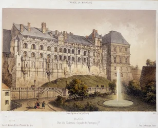 The Chateau de Blois - lithography