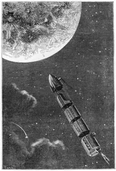 Leaving for the Moon, illustration from From the Earth to the Moon by Jules Verne, Paris, Hetzel, published in 1865