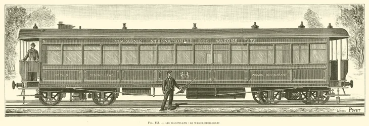 Sleeping Cars, the Dining Car (engraving)