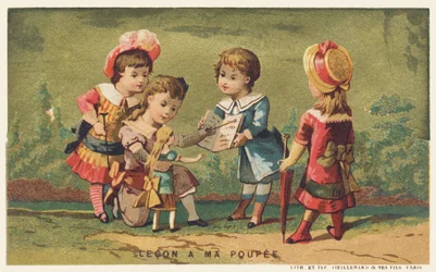 Lesson to my doll, end of 19th century