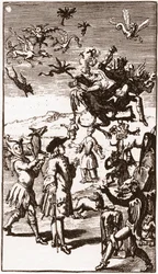 The Evocation of Demons - Engraving from 1710 in 