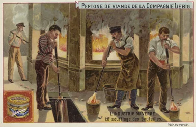 Liebig card featuring the glass industry