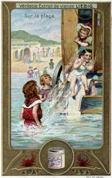Liebig chromolithography series Beach Game of children