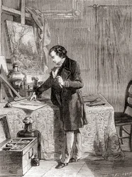 Louis-Jacques-Mandé Daguerre Inventing the Daguerreotype Photographic Process in the 19th Century, from 