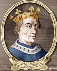 Louis VIII, King of France (coloured engraving)