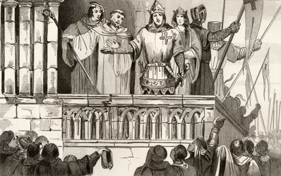 Louis VII the Young raises support for the Second Crusade in 1144, from 