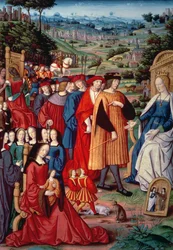 Louis XII, Cardinal Georges of Amboise (1462-1515), Anne of Brittany and Claude of France, from Remedies and Fortunes by Petrarch, 1503