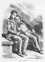 Lucien de Rubempre and David Sechard, illustration from 