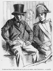 Lucien de Rubempre and Vautrin arrested, illustration from Splendeurs et Miseres des Courtisanes by Honore de Balzac, published 1867