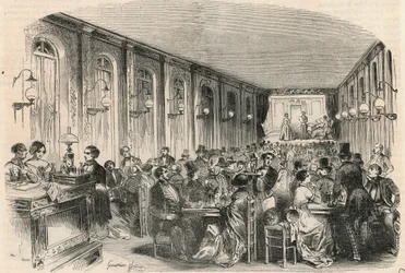 Lyric Print of the Passage Jauffroy in Paris in the 19th Century - Engraving in 