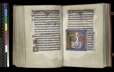 MS 300 f.197v-198r, Suffrage to the Trinity, from the Psalter and Hours of Isabella of France, Paris, c.1265-70