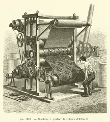 Machine for Embossing Utrecht Velvet