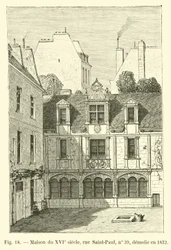 House of the 16th century, Rue Saint-Paul, No. 39, demolished in 1832