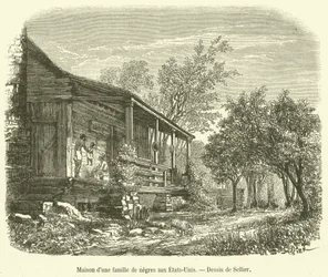 House of a Black Family in the United States (engraving)