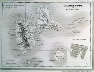 Map of Guadeloupe and its dependencies