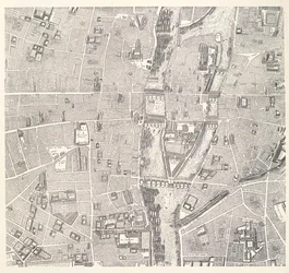 Map of Paris showing Île de la Cité, from L