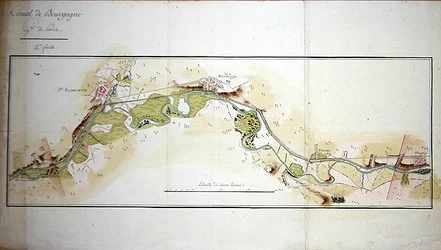 Map of the Canal de Bourgogne, late 18th century