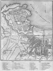 Map of the city and port of Cherbourg, Manche