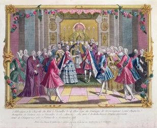 Marriage of the Dauphin of France (future Louis XVI) with Archduchess Marie-Antoinette in the chapel at Versailles on 16 May, 1770