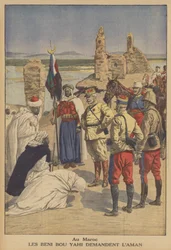 Members of the Beni Bou Yahi tribe asking for a pardon for attacking a French convoy in Morocco