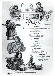 Menu created by Auguste Escoffier (1846-1935) for Children and Babies, c. 1900