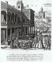Michel de Nostradame being consulted on the fate of the seven children of Catherine de Medici and Henri II, 1548