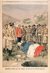 Military Honours Being Paid to General Georges de Villebois-Mareuil by the British at the Cemetery of Boshof, Illustration from Le Petit Journal, 29th April 1900