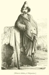 Chilean Miner in Valparaiso (engraving)