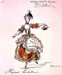 Miss Guimard as Terpsichore, in a libretto by Louis Fuzelier composed by Mondonville, facsimile by A. Guillaumot Fils